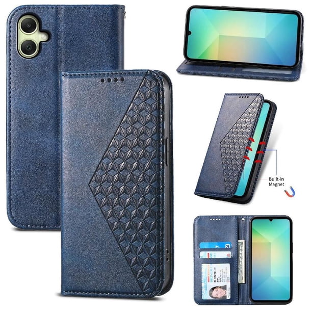 Funda Flip FOXDOCK para Samsung Galaxy A06 , Estilo Billetera con Diseño Rombo, Correa de Mano y Soporte, Uso Diario