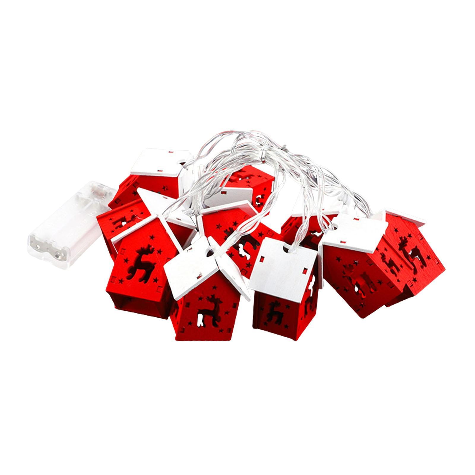 Gazechimp - Guirnalda De Luces Led De Madera Para Casa De Navidad, Manualidades Para Árbol De Navidad De Granja, 2 M, 10 Luces, Ciervo