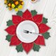 thumbnail image 5 of Mantel Individual Navideño, Mantel De Lino Con Bordado De Flores Para Cena, Para Cafetería, Hotel, Cocina, Rojo, 40cm, 5 of 6