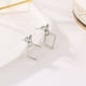 thumbnail image 1 of Stylish Hollow Rhombus Stud Earrings - Golden/Silvery Zinc Alloy Jewelry for Daily Wear and Gift Giving, 1 of 4