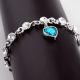 thumbnail image 3 of Pulsera corazón de plata 925 piedra 17 CM Azul celeste, 3 of 3