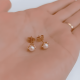 thumbnail image 3 of Aros Perla Pistilos 3mm Baño Oro Hipoalergénico Libre Níquel, 3 of 3