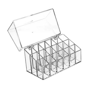 Ioensy - Soporte Para Lápiz Labial Caja De Almacenamiento De 18 Compartimentos Organizador Transparente Para Brillo De Labios