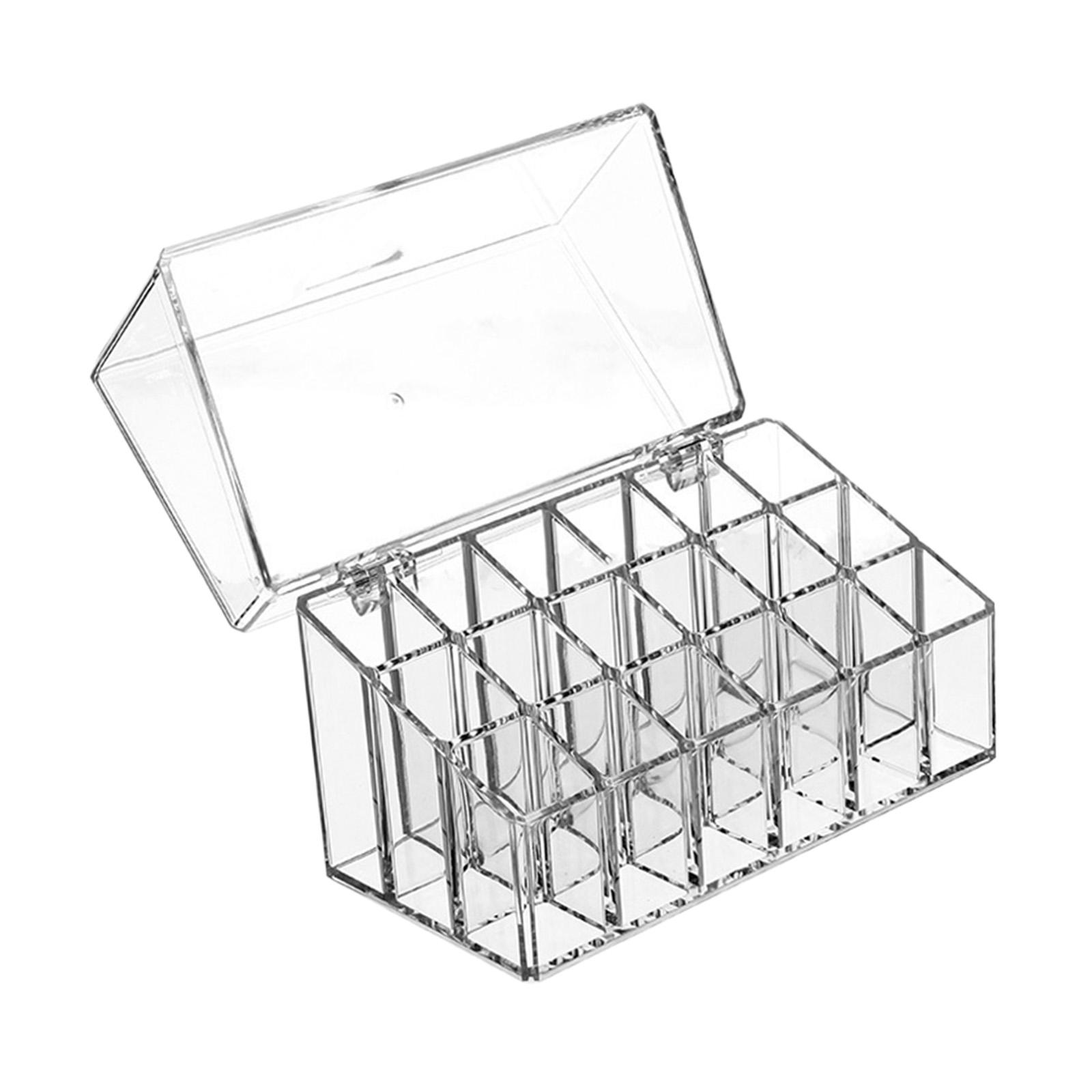 Ioensy - Soporte Para Lápiz Labial Caja De Almacenamiento De 18 Compartimentos Organizador Transparente Para Brillo De Labios