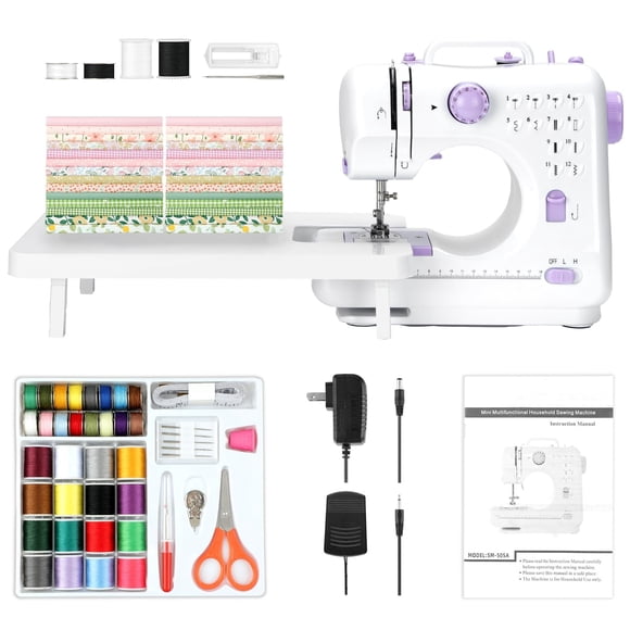 Máquina de coser CRZFRI SM-505A de 12 puntadas y 2 velocidades con kit