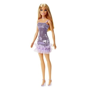 Genérico - Juguete Figura Barbie Glitz Vestido Calipso Morado 30Cm