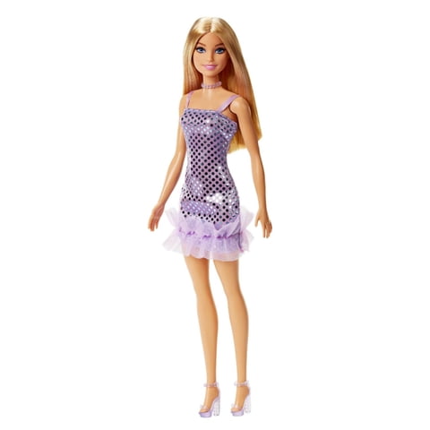 Genérico - Juguete Figura Barbie Glitz Vestido Calipso Morado 30Cm
