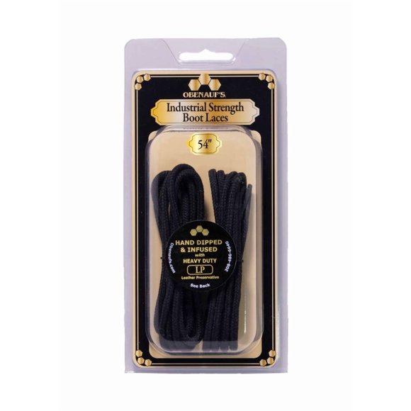 Cordones Obenauf's 183 cm Negros Encerados Redondos
