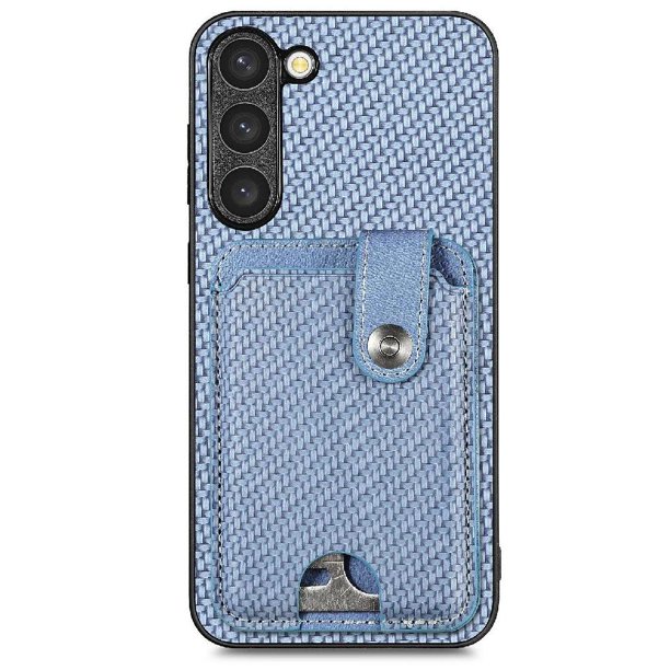 Funda Billetera Tejida para Samsung Galaxy S23 Plus con Soporte y Tarjetero Azul