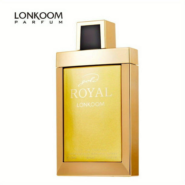 Lonkoom Royal Gold - Fragrance for Women - Floral and Woody Scent - Perfume Notes of Green Leaves, Bark, Rose, Daffodil, Lavender, Cedar, Musk - Long Wearing Aromatic Projection - 3.4 oz EDP Spray