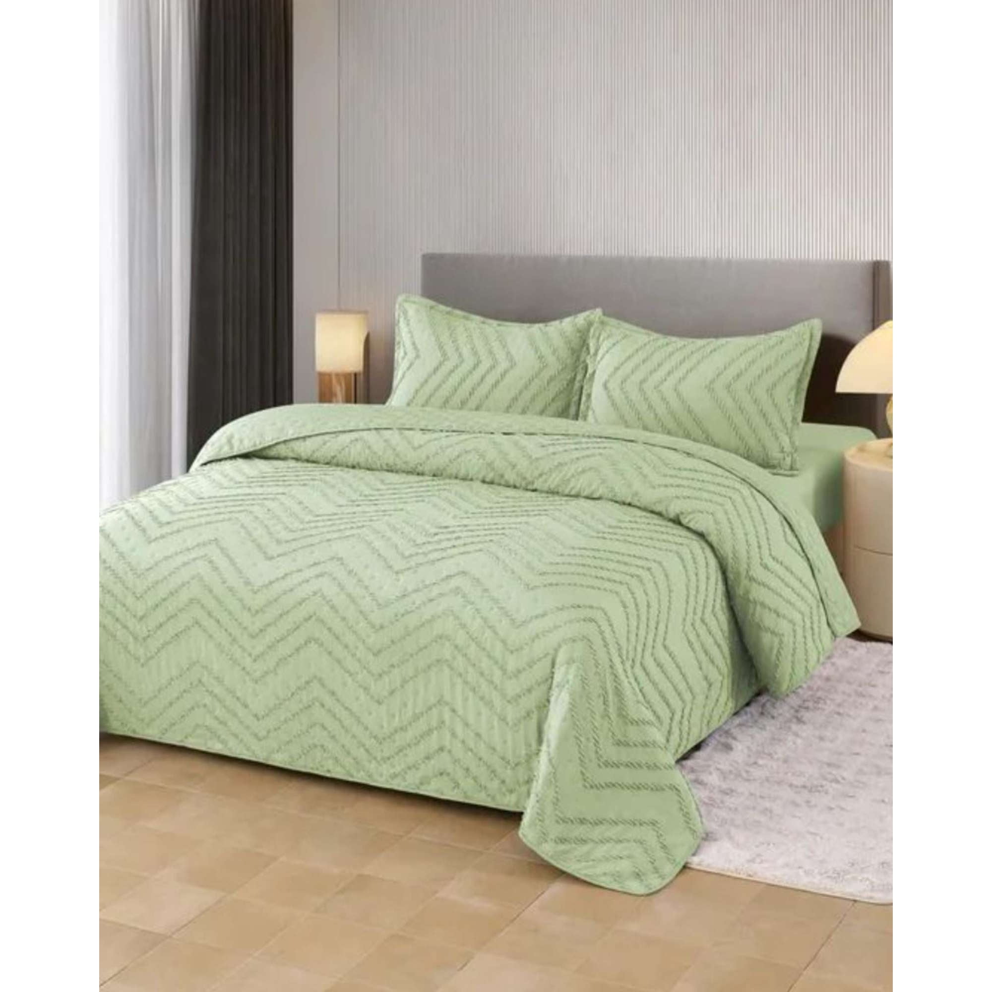 Imac Hogar - Cubrecama Quilt Moderno De Verano Diseño Chevron King-super King