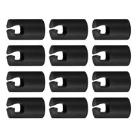 Magideal - Cubiertas Para Postes De Trampolín, Tapas Protectoras Para Extremos, Aptas Para Postes De Trampolín De 25 Mm, Tapas Para Postes De Trampolín Para Fami Negro 12 Piezas