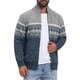 thumbnail image 5 of Suéter de punto con cremallera y cuello alto casual para hombre, mangas largas, S gris claro, 5 of 6