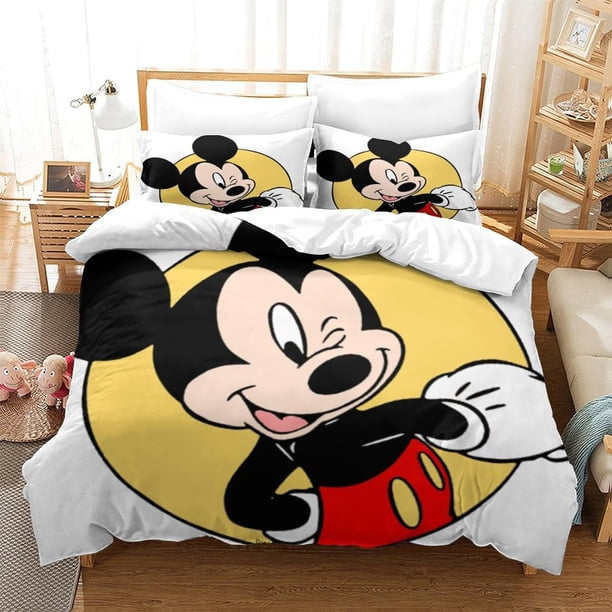Mickey Duvet Cover pcs/3pcs Bedding Set Needlework Quilt Cover Pillow Case Full Size Single Double Bed Bedroom DecorBed Sheets
