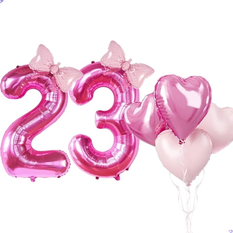 Balloon Florisland Para 23 Cumpleaños, Lámina De Mylar, Color Rosa, 1,02 M