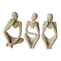 Bothyi - Figurita De Pensador Abstracto De Resina, Adorno De Mesa Para Hoteles, Chimenea, Marrón, 3 Piezas