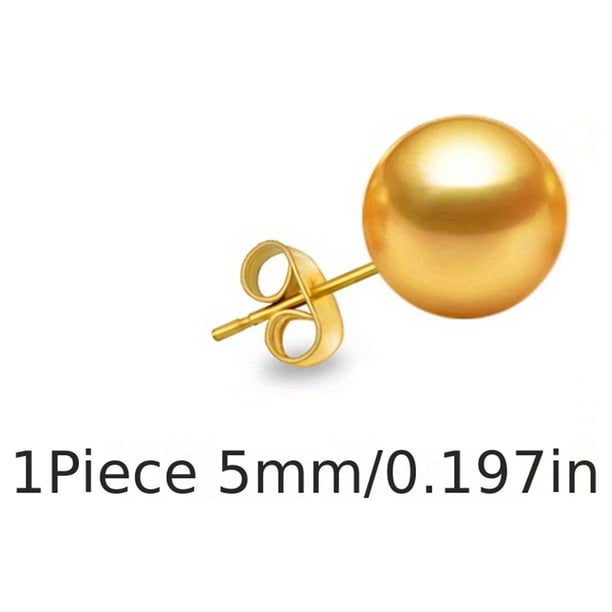 18K Gold Plated Round Ball Earrings - A Stylish Accessory for Men & Women!