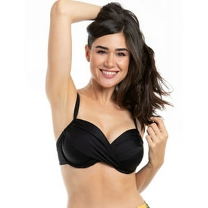 Samia - Bikini Estilo Sostén Torcido Copa C Negro 48