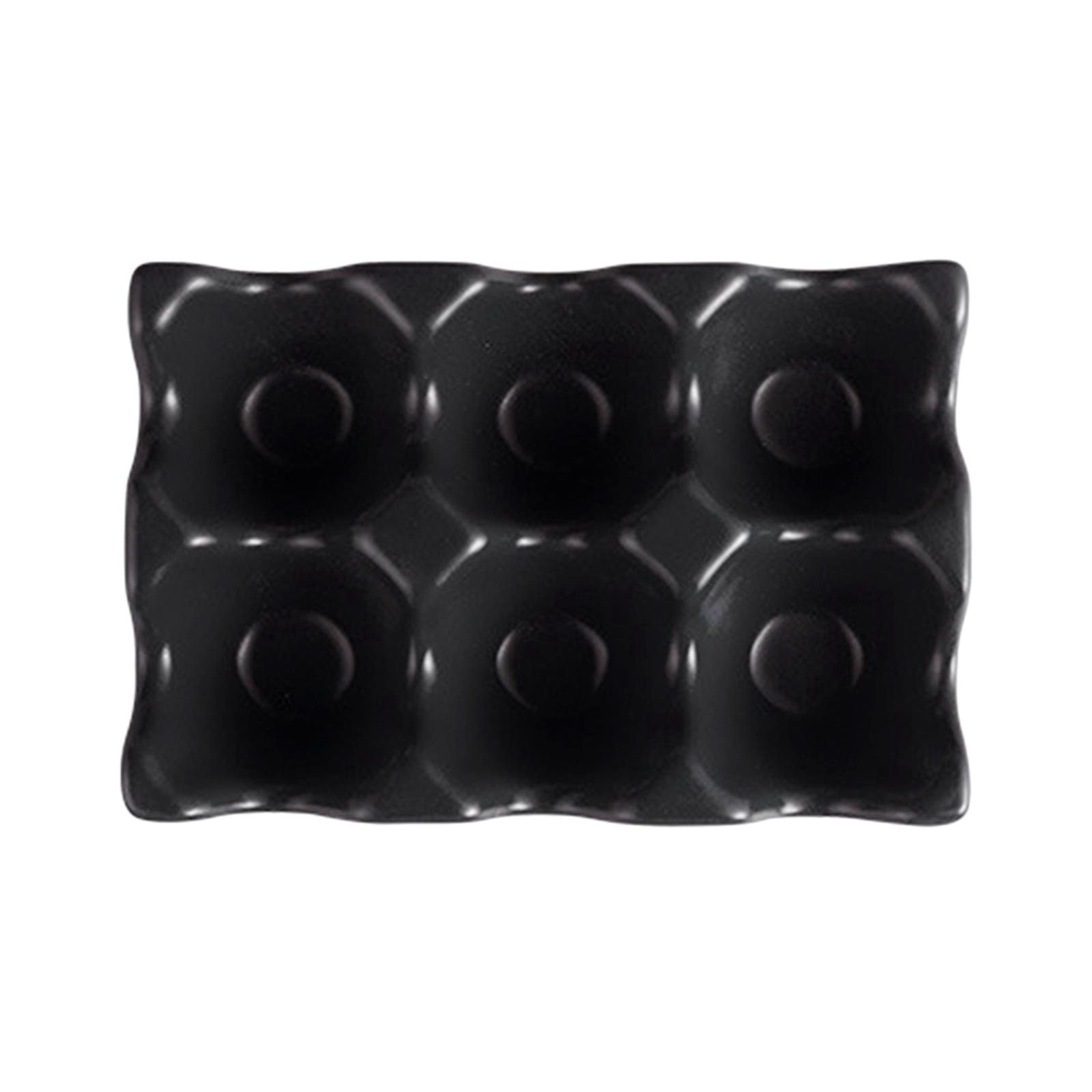 Bothyi - Bandeja Para Huevos Con 6 Agujeros, Dispensador De Huevos Antideslizante Duradero Para Encimera, Cocina, Hogar, Negro