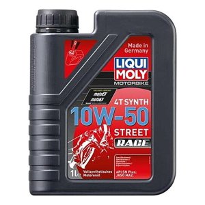 Aceite Para Motor Liqui Moly Sintético 10W-50 Para Motos Y Cuatriciclos De 1 Unidad X 1L Rojo