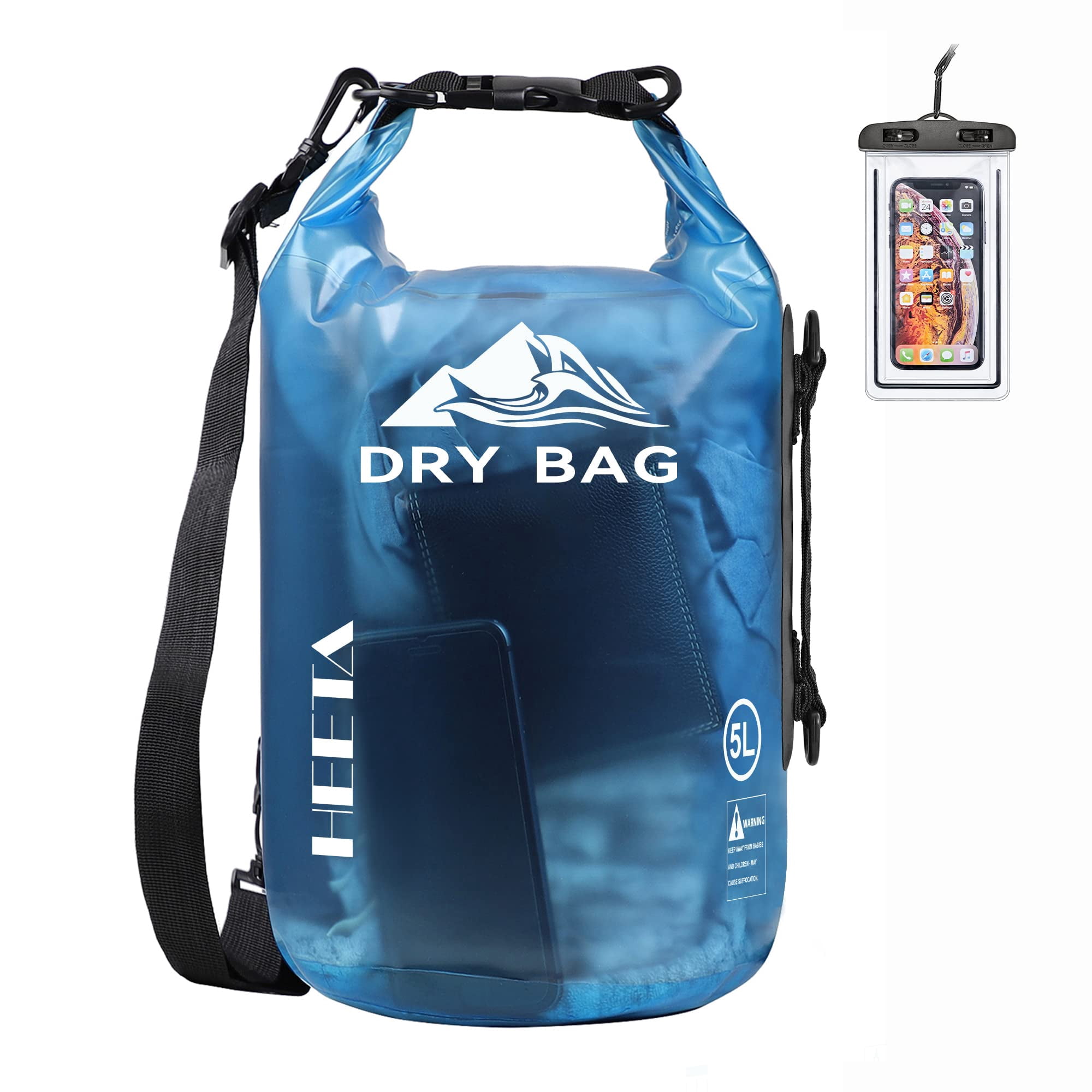 Dry Bag Heeta Waterproof 20l Con Funda De Teléfono Para Viajes, Color Azul