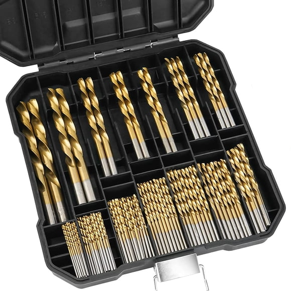 Juego de brocas LSLANSOON de 99 piezas con recubrimiento de titanio, 1,5-10 mm