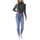 thumbnail image 2 of INSPIRE CHIC Camisetas de Cuello Alto para Mujer, Camisetas de Manga Larga de Cuello Simulado, Camiseta Térmica Cálida de Otoño e Invierno, Capa Básica, Talla S, Gris, 2 of 6