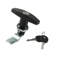 Bothyi - Cerradura Con Manija En T Y Llaves Para Caja De Herramientas, Gabinete Para Autocaravana, Transportador De Carga, Cobertizo, Pestillo Para Puerta, Color Negro