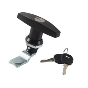 Bothyi - Cerradura Con Manija En T Y Llaves Para Caja De Herramientas, Gabinete Para Autocaravana, Transportador De Carga, Cobertizo, Pestillo Para Puerta, Color Negro