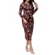 thumbnail image 2 of INSPIRE CHIC Vestido de Maternidad para Mujeres Floral de Malla con Fruncido Lateral Bodycon de Manga Larga Vestidos de Embarazo Invitada de Boda M Negro, 2 of 5
