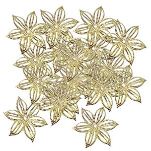 Bothyi - 100 Uds. De Abalorios De Flores De Filigrana De Metal, Fabricación De Joyas, Accesorios Para El Cabello Diy, Aureate