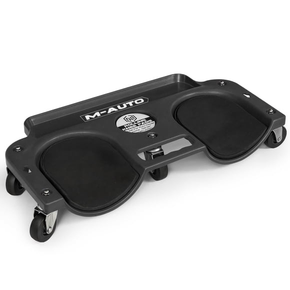 Cucharilla para rodilla M-AUTO con ruedas giratorias 360°, bandeja para herramientas, negro