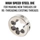 thumbnail image 2 of Matriz Redonda Ajustable Drill America Serie DWT #5-40 HSS, 2 of 9