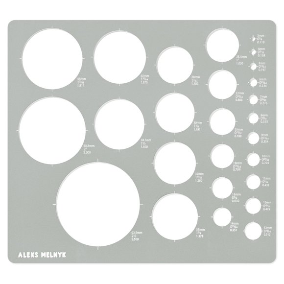 Plantilla de círculos Aleks Melnyk 204x185 mm Métrica