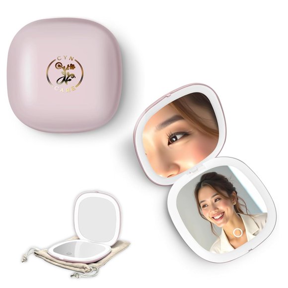 Espejo compacto Cyn Care LED 10 cm 1x/10x Rosa