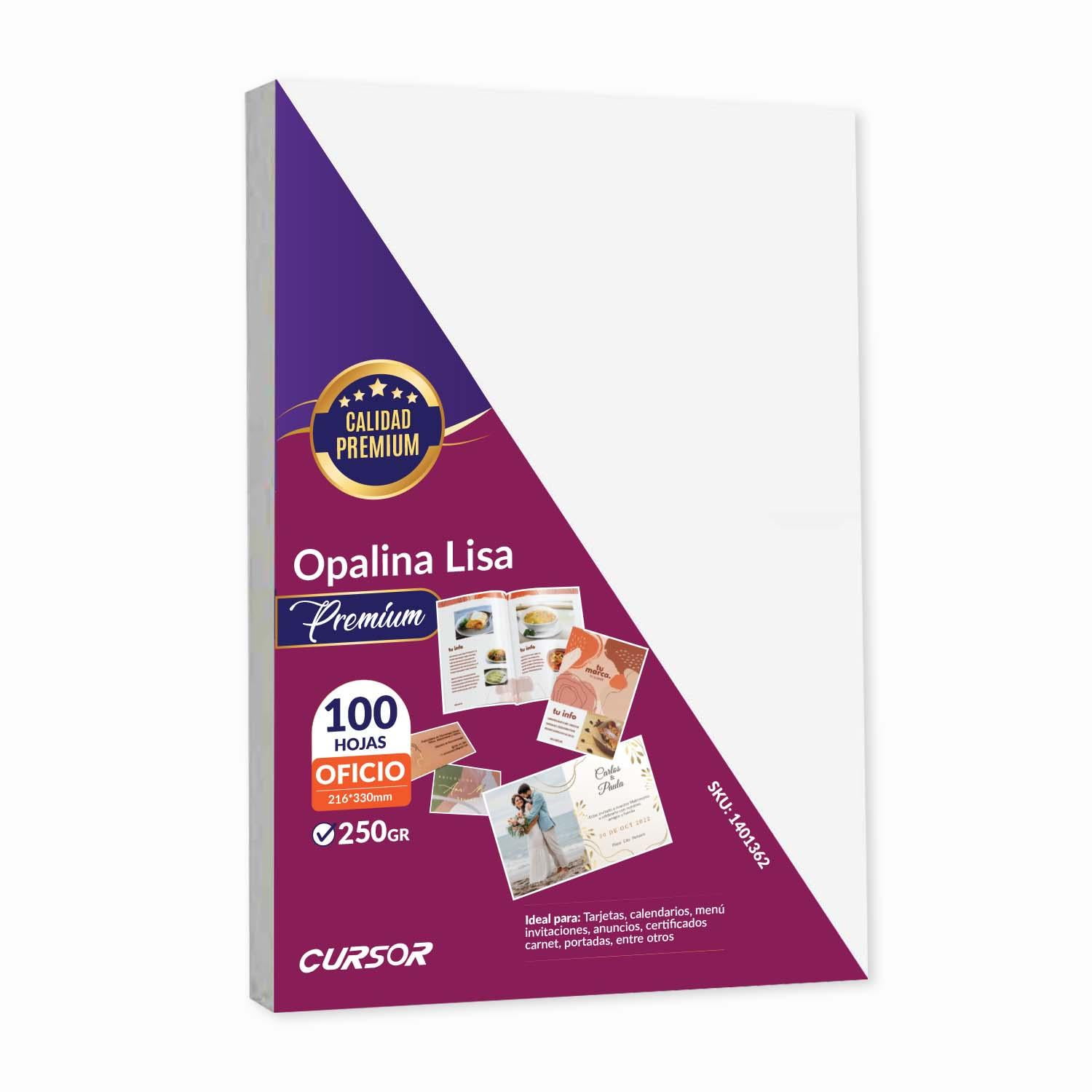 Opalina Lisa Extra Blanca Premium 250g Oficio 100 H Cursor Blanco