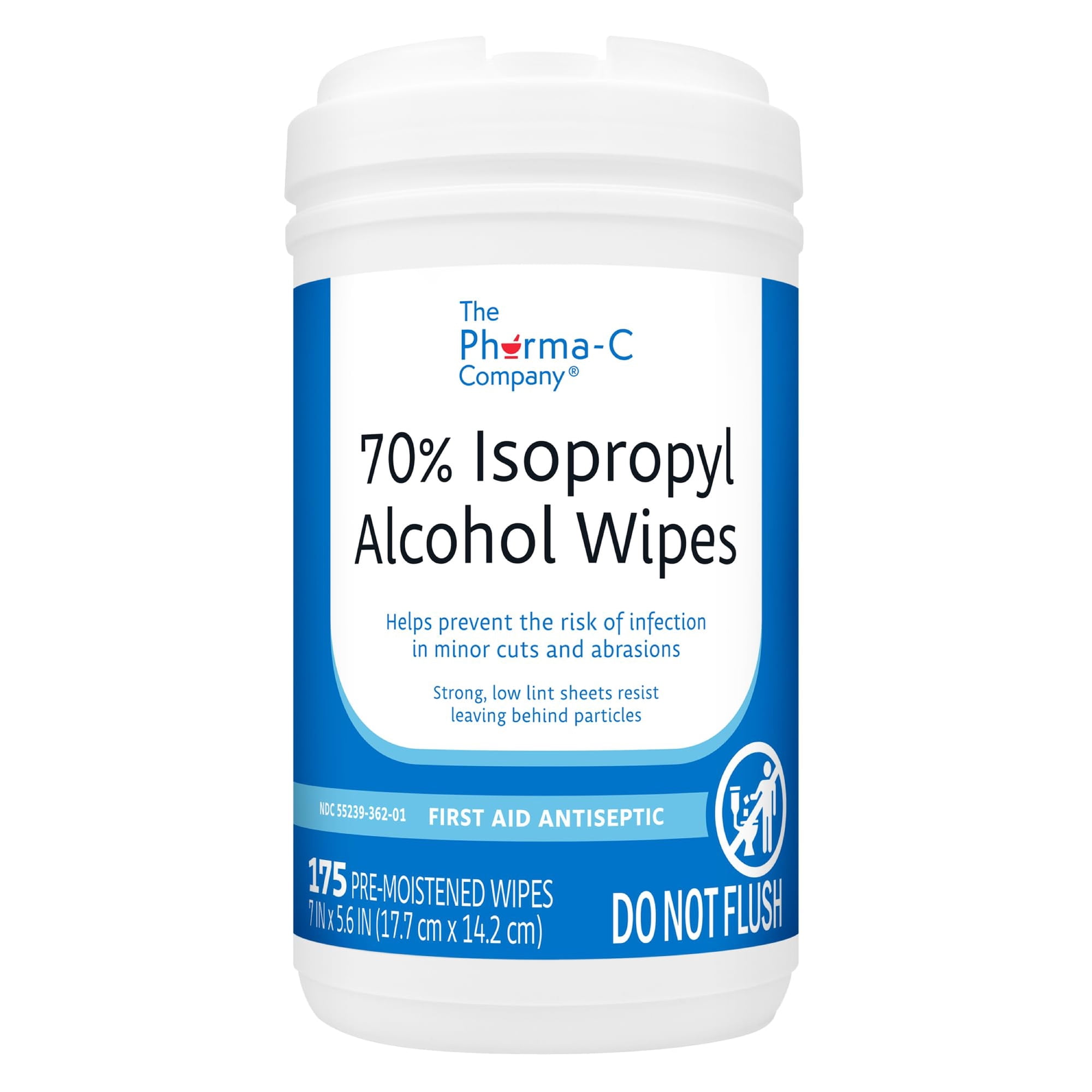 Toallitas Con Alcohol Isopropílico The Pharma-c Company, 70% 175 Unidades