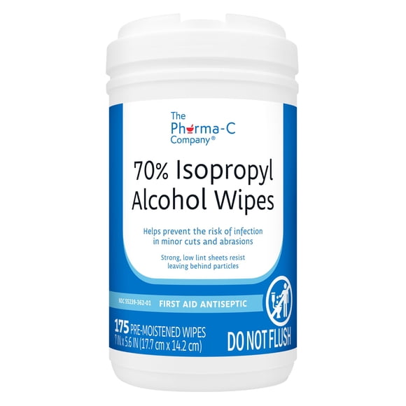 Toallitas con alcohol isopropílico The Pharma-C Company, 70% 175 unidades