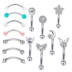 Ioensy - Ceja Barbell Pendientes Oreja Piercing Bar Piercing Joyas Para Fiesta Diaria