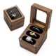 thumbnail image 1 of Caja del anillo de la ranura de madera 3 - Caja del portador del anillo de la ceremonia de boda Madera de nuez con tapa transparente, almacenamiento del anillo de compromiso de la propuesta, 1 of 3