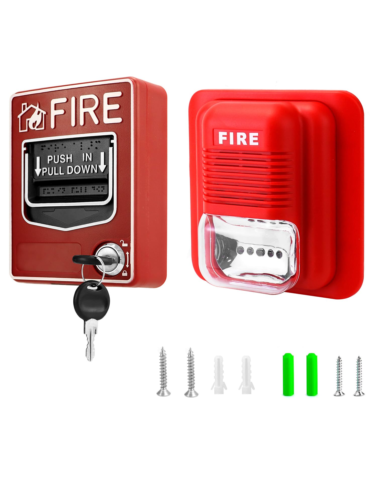 Alarma De Incendios Qwork, Sirena Estroboscópica Cableada Con Sonido Y Luz, 105 Db