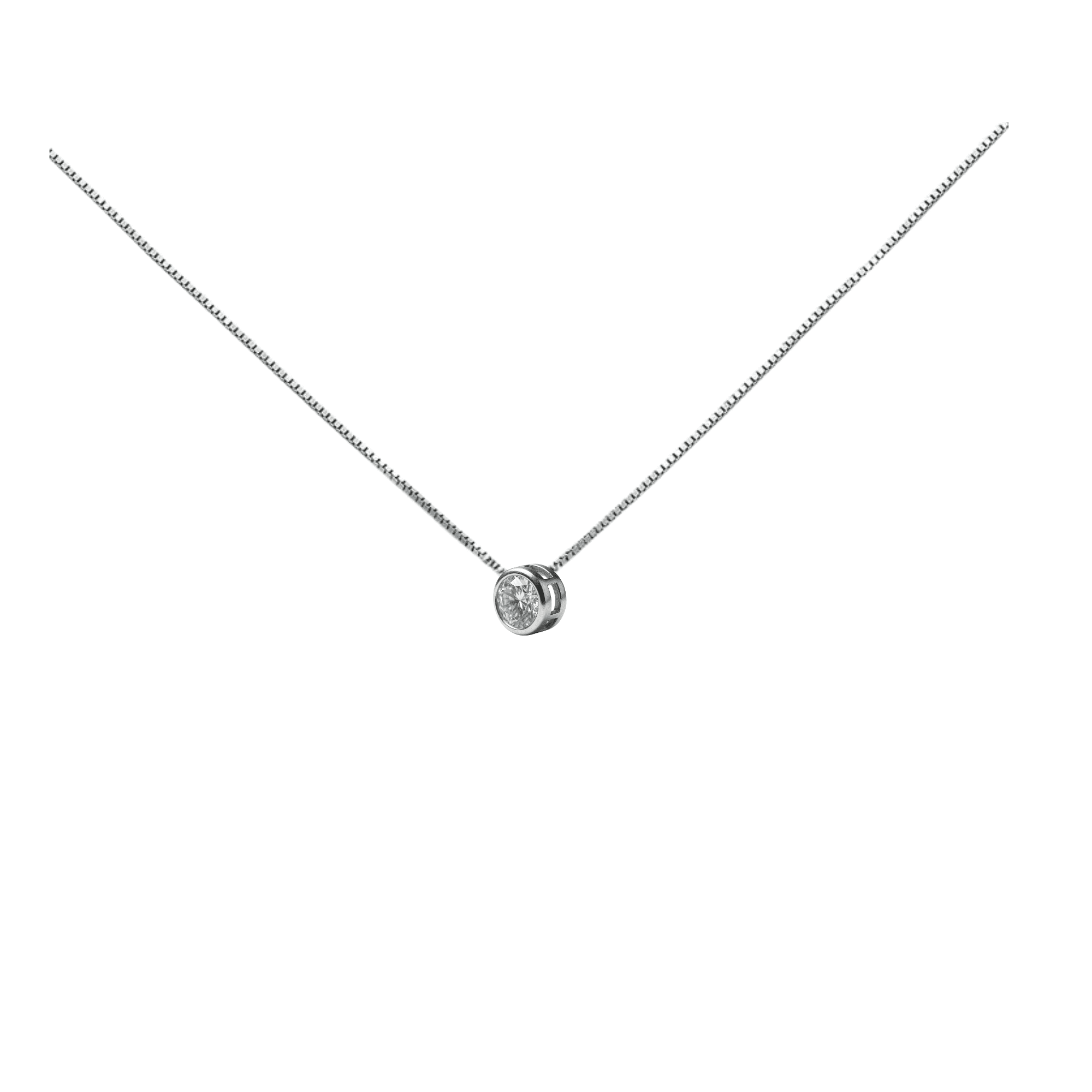 Joyas Adonis - Cadena Con Punto De Luz Tipo Botón Circón Plata 925