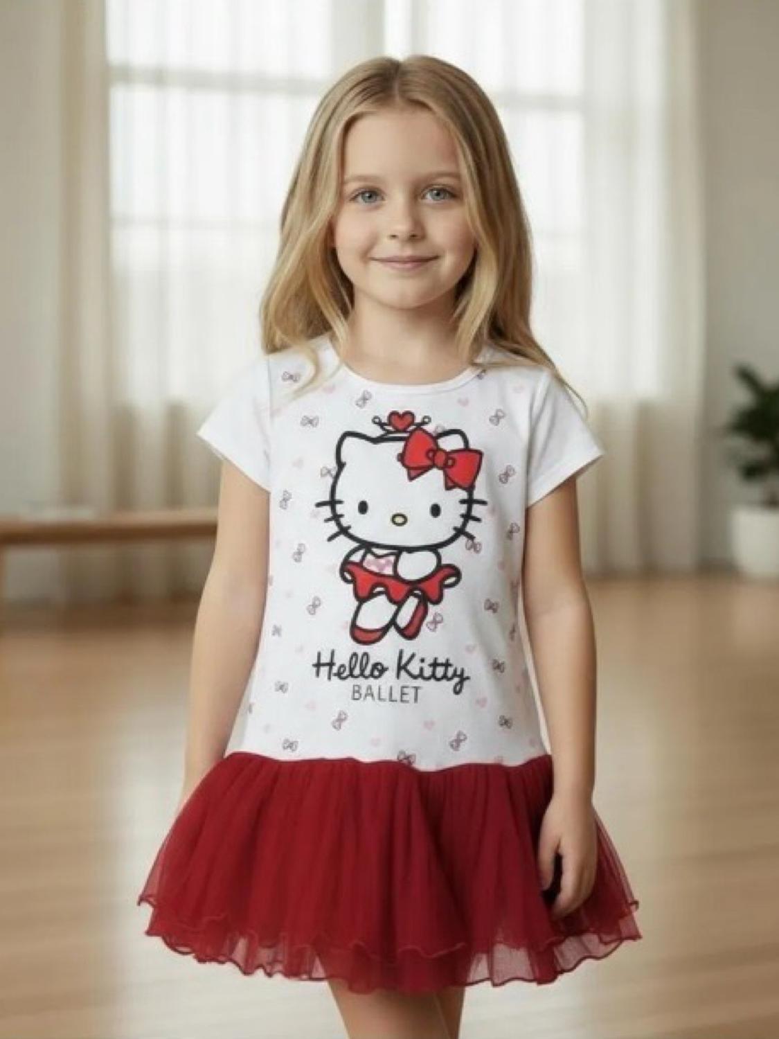 Vestido Niña Hello Kitty Blanco 10