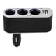 thumbnail image 1 of Adaptador Splitter Hub Encendedor De Auto + Puerto Usb gris oscuro, 1 of 4