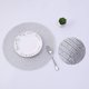 thumbnail image 4 of Juego de 6 manteles individuales redondos con purpurina plateada de SHACOS, 38 cm, 4 of 7