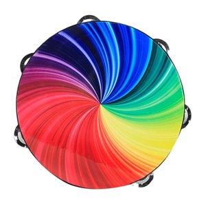 Magideal - Pandereta De Mano Con Campana Para Niños, Pandereta De Doble Fila, Tambor De Mano Para Fiesta, Juego De Baile, Juguetes Para Cantar, Ktv , 10 Pulgadas