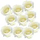 thumbnail image 4 of Cabeza de flor artificial rosa decoración de la boda diy accesorio artesanal leche blanco, 4 of 5