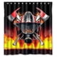 thumbnail image 1 of Cortina de ducha Atnee Cool Red Axes Firefighter Firefighter con ganchos (66 x 72 pulgadas), 1 of 3