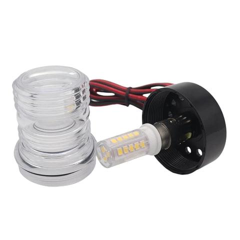 Magideal - Luz De Navegación De La Embarcación Señal De Navegación A Prueba De Chapoteo La Luz De Anclaje De Yates De Lámpara De Montaje De Tornillo Universal Blanco