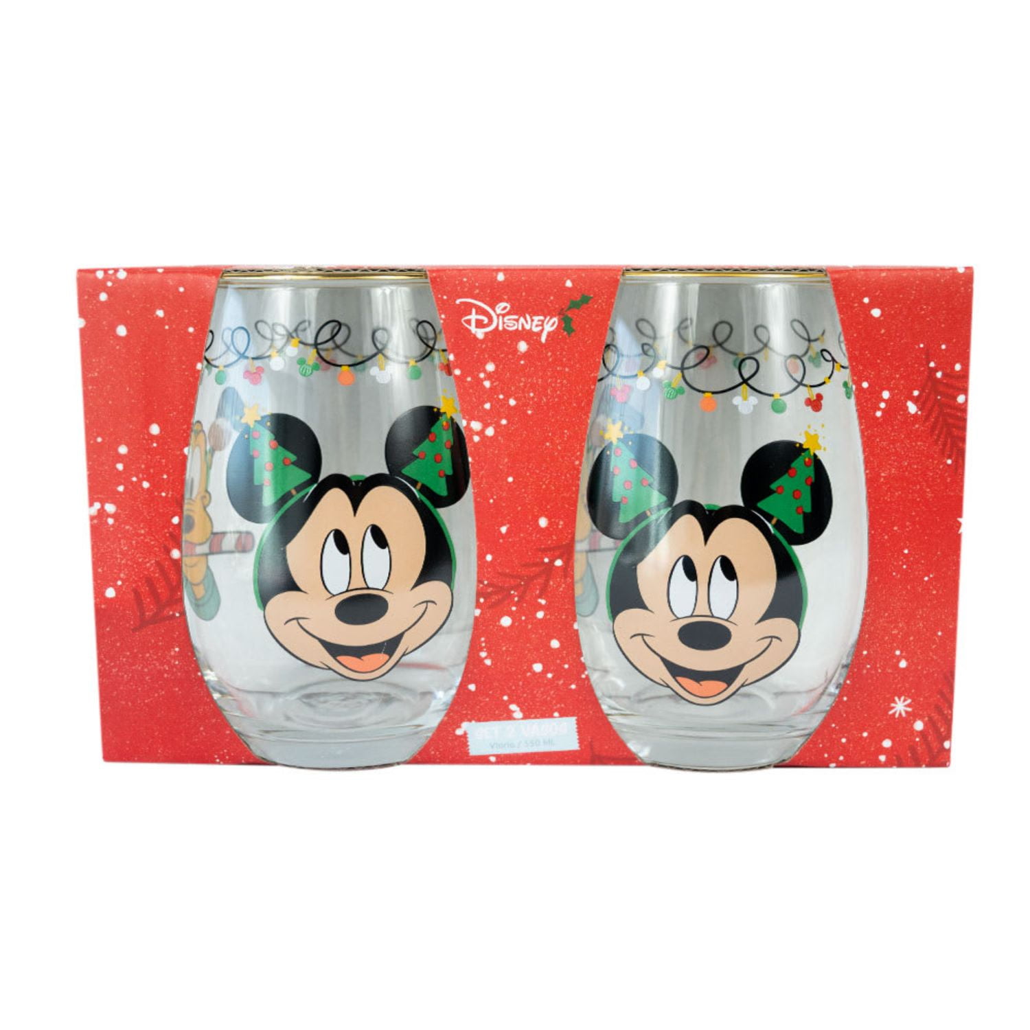 Set 2 Vasos Borde Dorado 550ml Navideño Infantil Menaje Keep